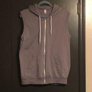 Grey sleeveless hoodie